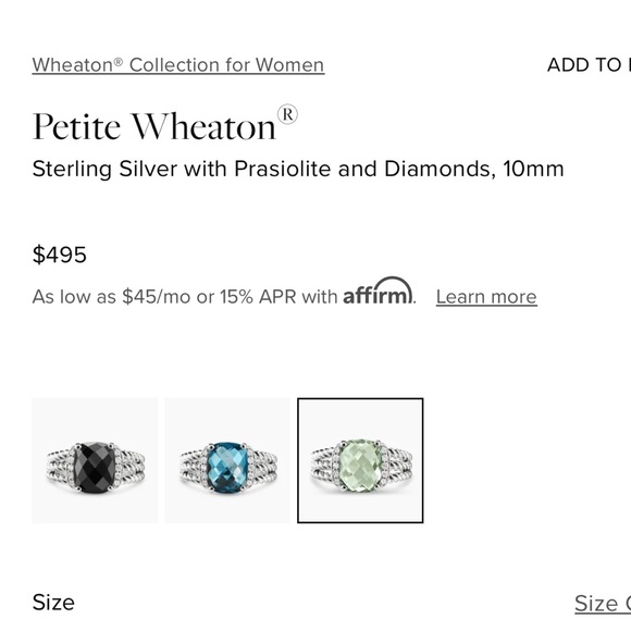 Authentic David Yurman Ring with diamonds and green stone. Size 5 - Picture 3 of 8